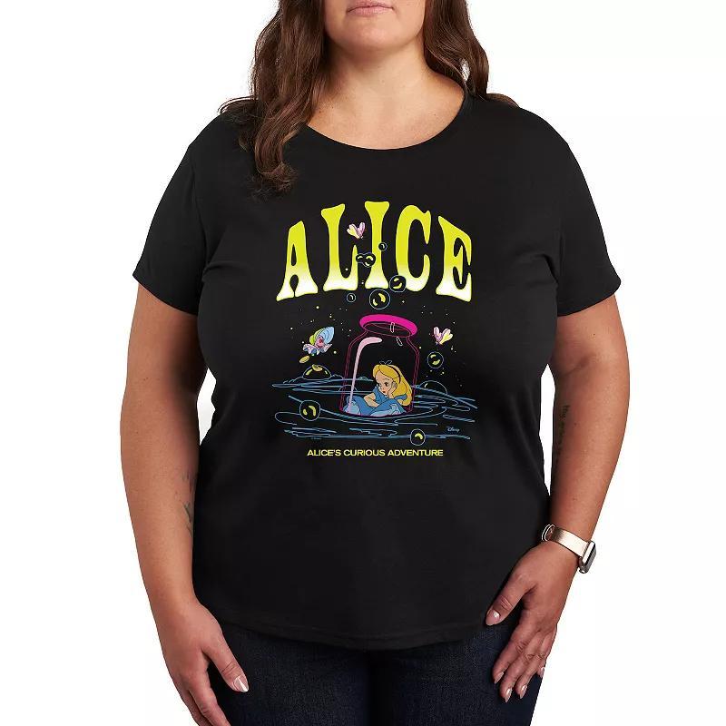 Disneys Alice in Wonderland Plus Alice In Bottle Graphic Tee, Womens Product Image