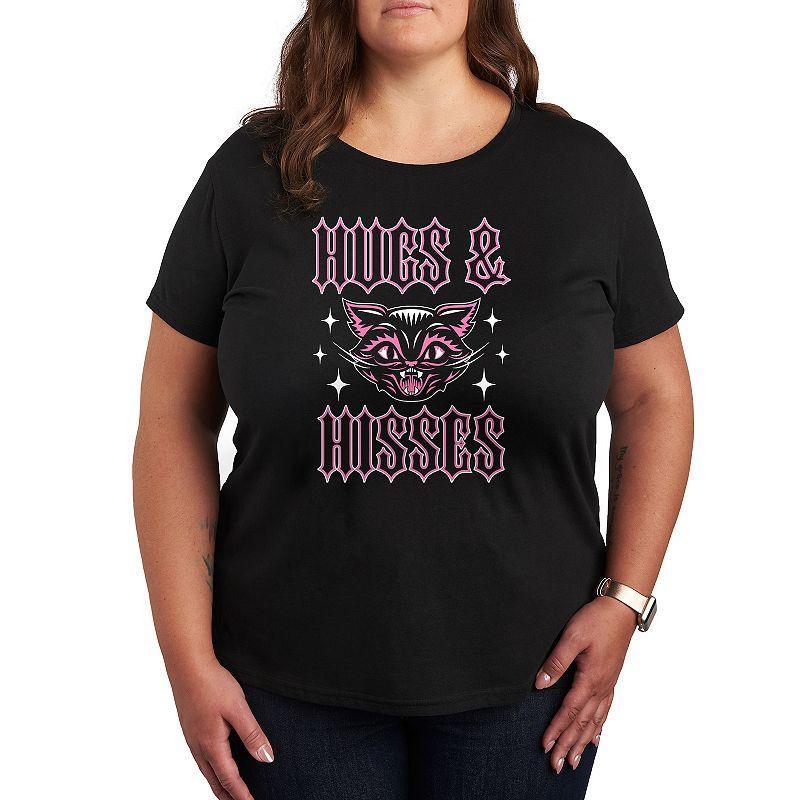 Missy Plus Size Hugs & Hisses Cat Graphic Tee, Womens Product Image