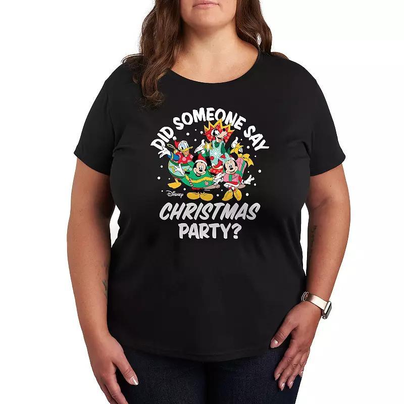 Disneys Mickey Mouse & Friends Plus Christmas Party Graphic Tee, Womens Product Image