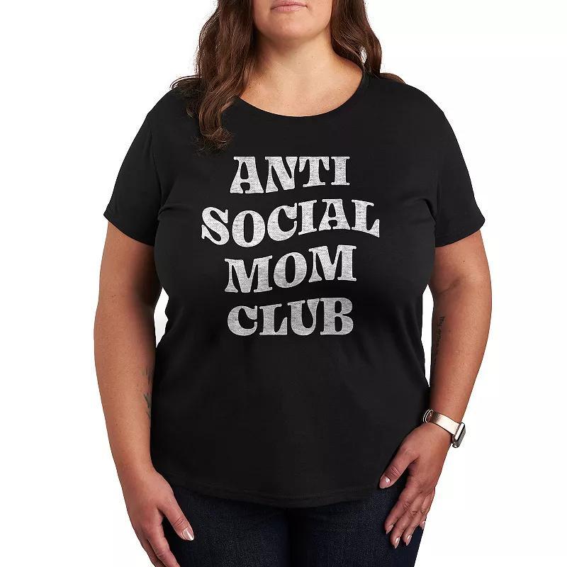 Instant Message Womens Womens Tee Shirts BLACK - Black Anti Social Mom Club Graphic Tee - Women & Plus Product Image