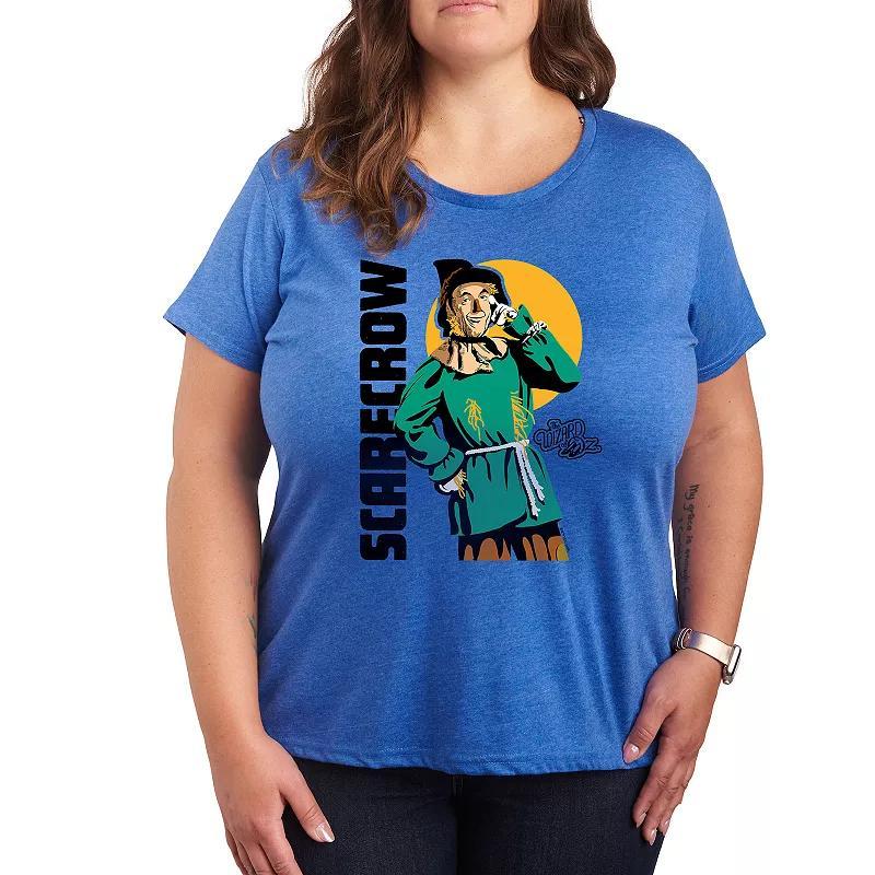 Plus The Wizard Of Oz Scarecrow Graphic Tee, Womens Grey Royal Blue Product Image