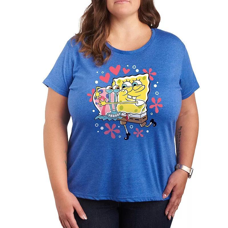 Plus Size SpongeBob Squarepants Gary Hug Graphic Tee, Womens Grey Gray Product Image