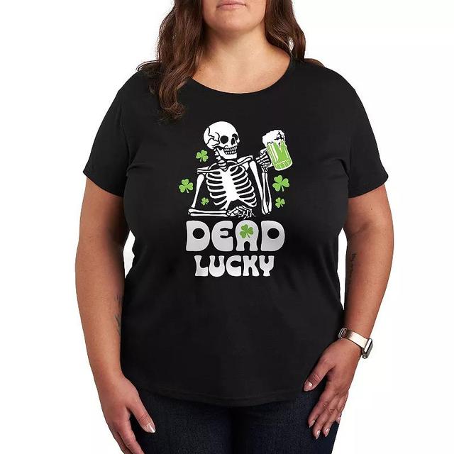 Plus Irish Skeleton Dead Lucky Graphic Tee, Womens Product Image