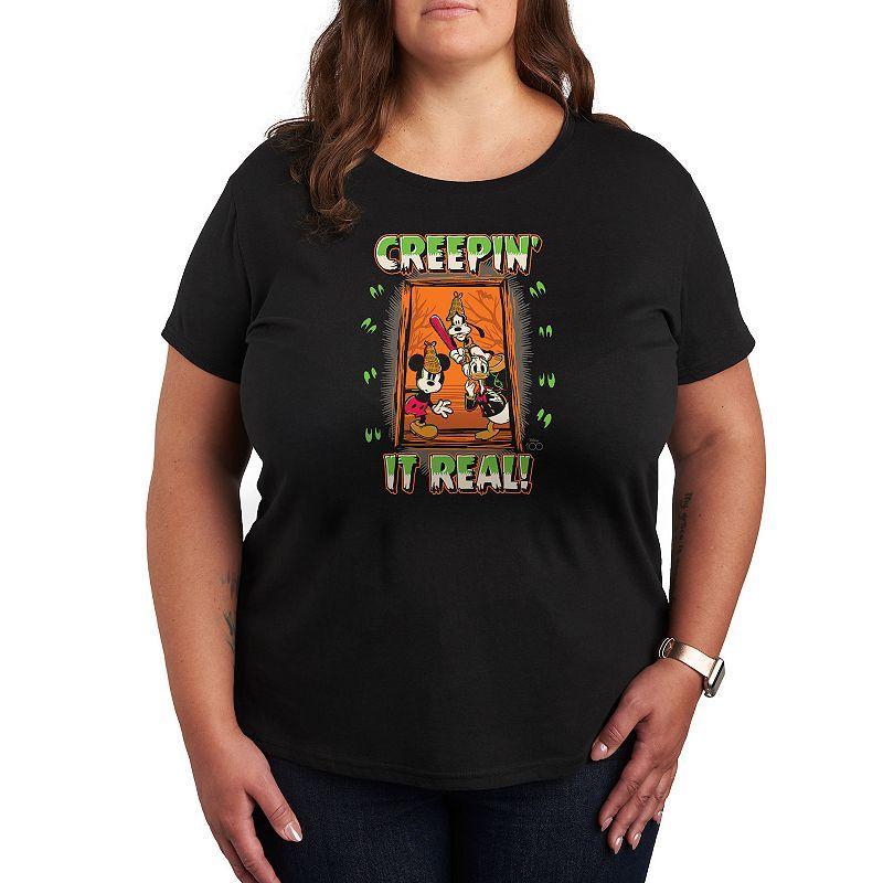 Disneys Mickey Mouse Creepin It Real Plus Size Graphic Tee, Womens Product Image