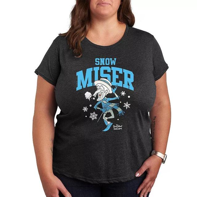 Plus The Year Without Santa Claus Snow Miser Graphic Tee, Womens Heather Grey Product Image