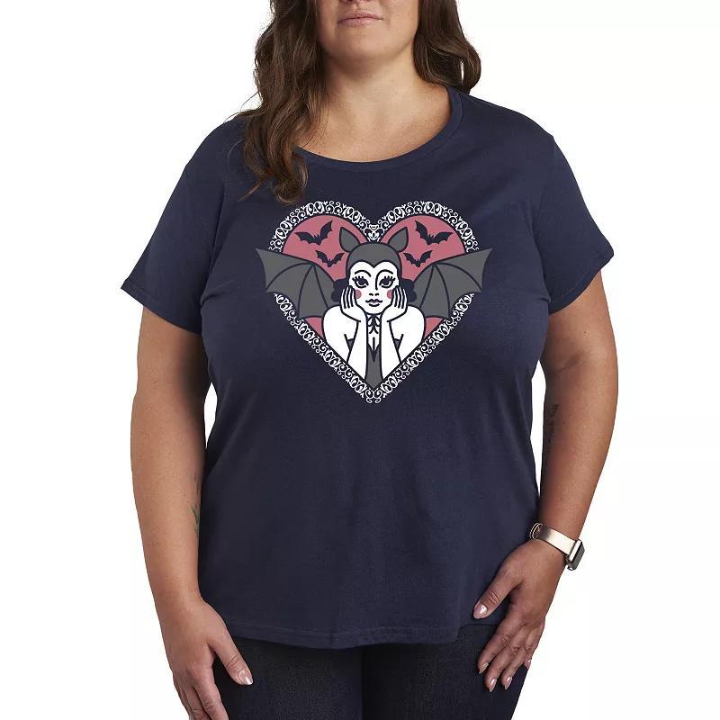 Plus Size Bat Pinup Graphic Tee, Womens Product Image