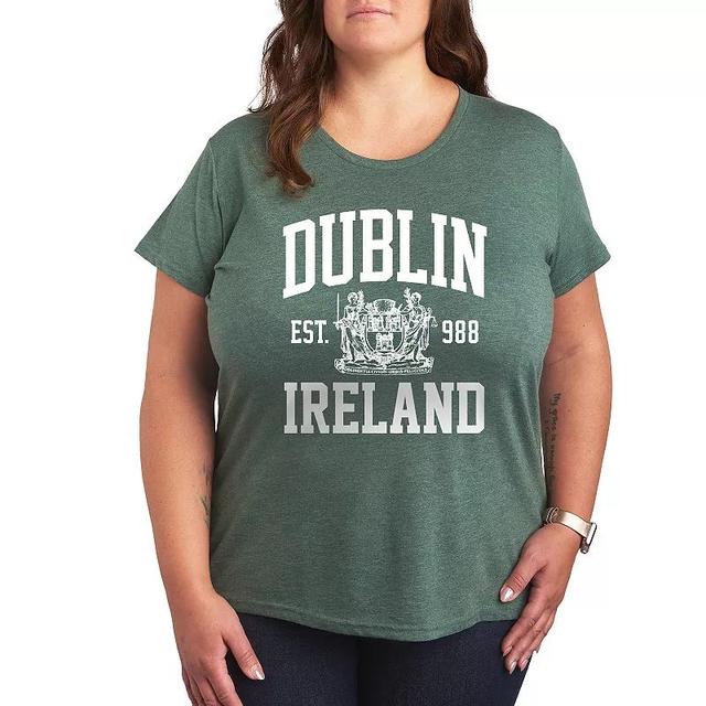 Plus Dublin Collegiate Graphic Tee, Womens Grey Juniper Product Image