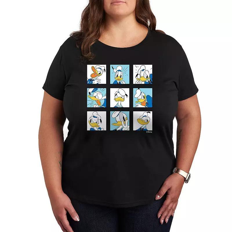 Disneys Donald Duck Plus Grid Graphic Tee, Womens Product Image