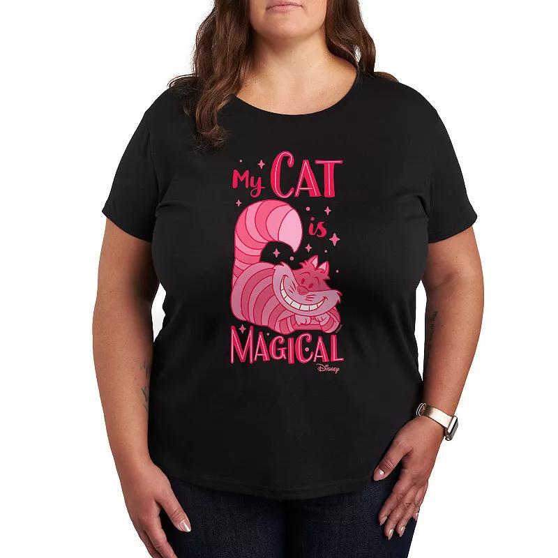 Disneys Alice In Wonderland Cheshire Cat Plus Magical Graphic Tee, Womens Product Image