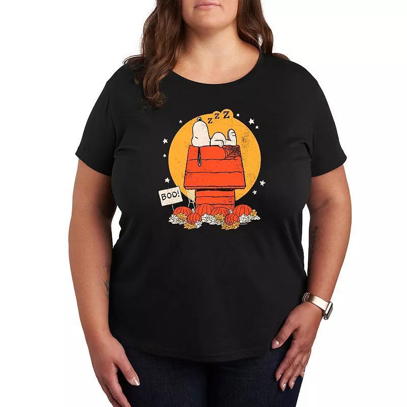 Plus Size Peanuts Snoopy Halloween Dog House Graphic Tee, Womens Product Image