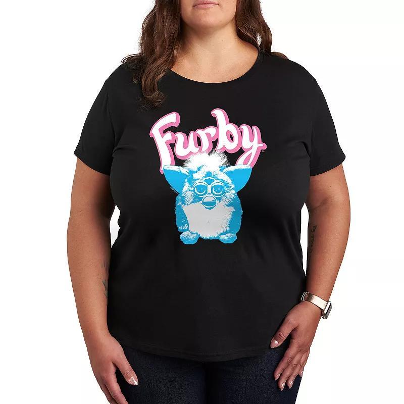 Plus Furby Photoreal Logo Graphic Tee, Womens Heather Grey Product Image