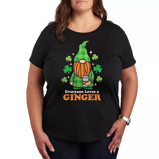 Plus Everyone Loves a Ginger Gnome Graphic Tee, Womens Heather Grey Product Image