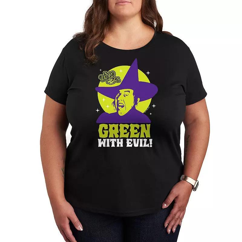 Plus The Wizard Of Oz Green Evil Graphic Tee, Womens Product Image