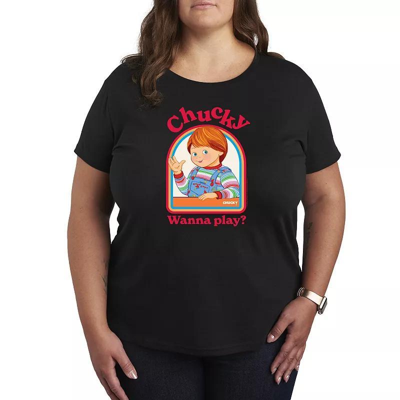 Plus Size Chucky Wanna Play Graphic Tee, Womens Product Image