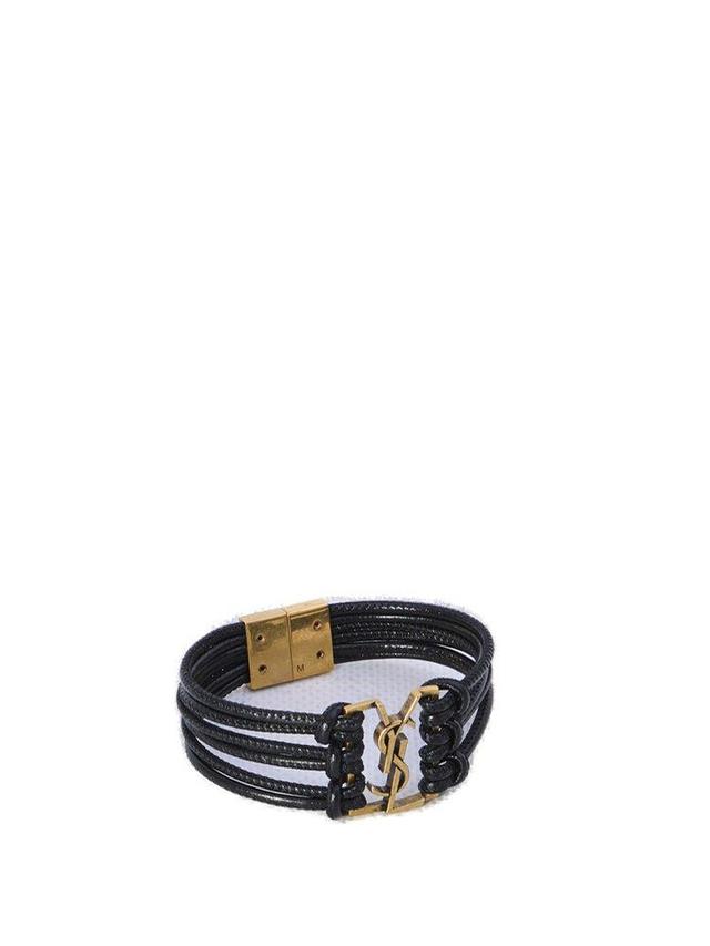 SAINT LAURENT Babylone Cord Bracelet In Black Product Image