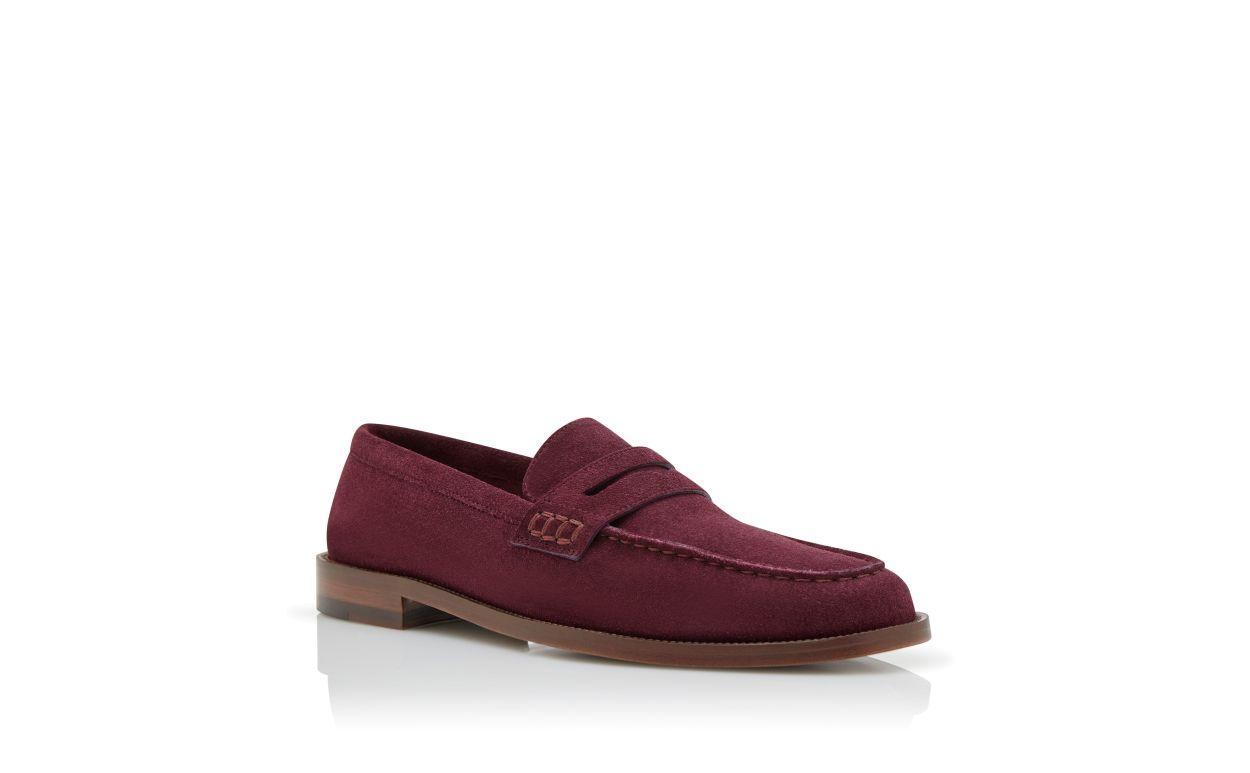 PERRY Dark Purple Suede Penny Loafers  Product Image