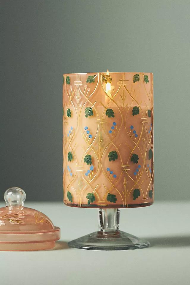 Aurora Floral Rose & Oud Etched Glass Candle Product Image