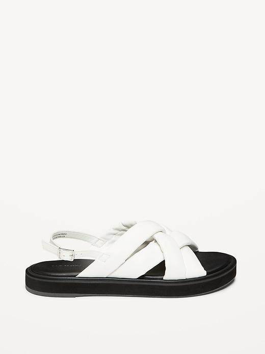 Puffy Cross-Strap Flatform Sandals Product Image