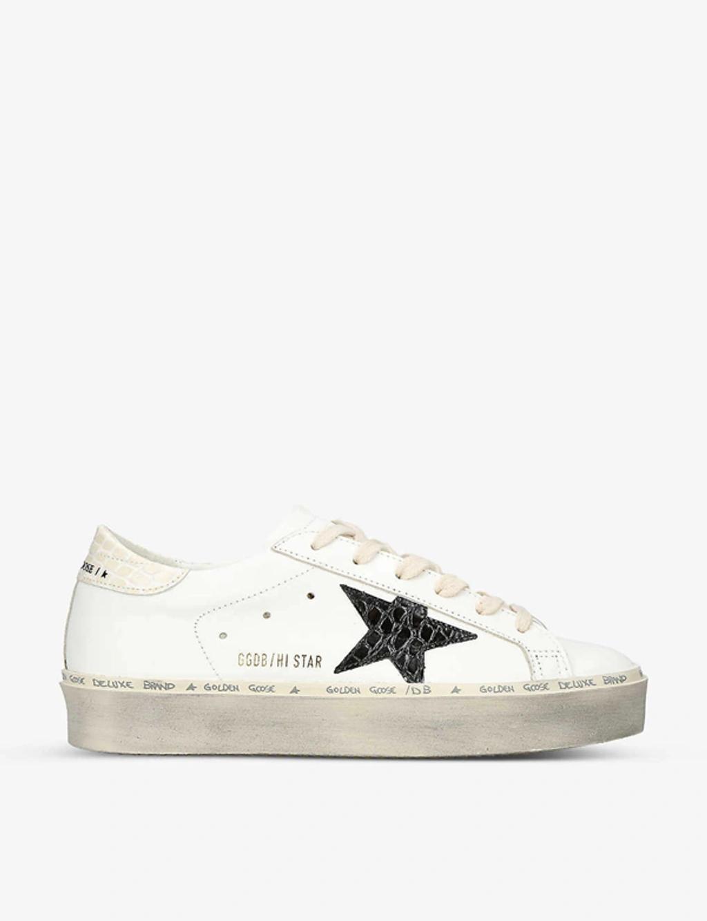 Hi Star 11386 Logo-print Leather Low-top Trainer In White Product Image