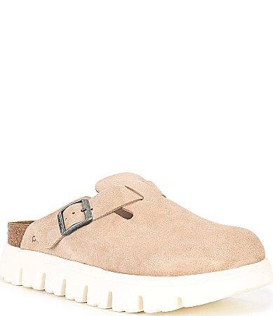 Birkenstock Womens Boston Chunky Suede Platform Clogs Product Image