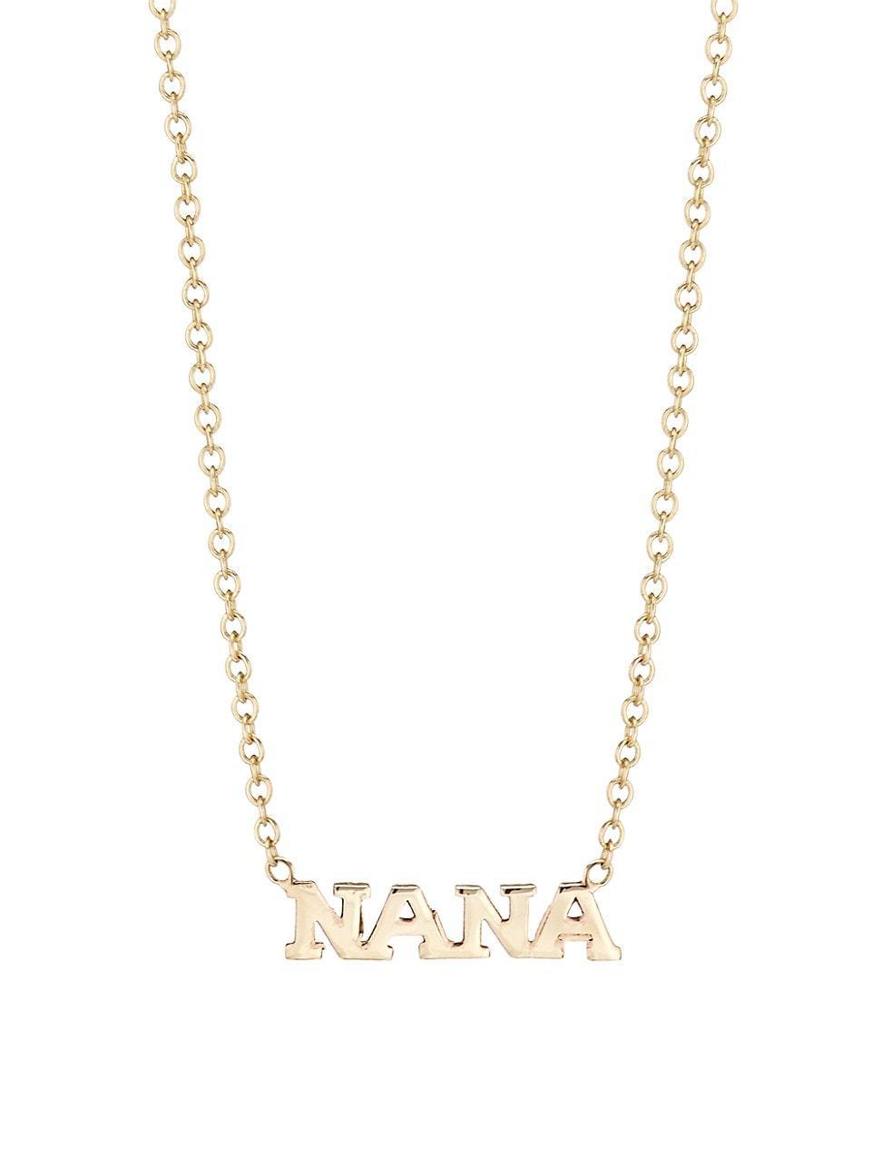 Womens Itty Bitty Words 14K Gold Tiny Nana Necklace Product Image