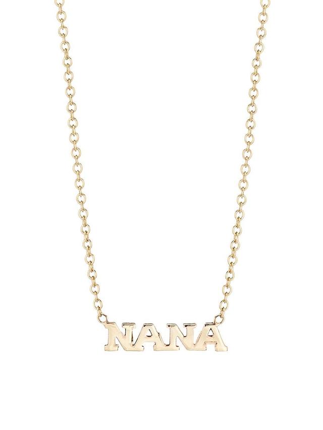 Womens Itty Bitty Words 14K Gold Tiny Nana Necklace Product Image