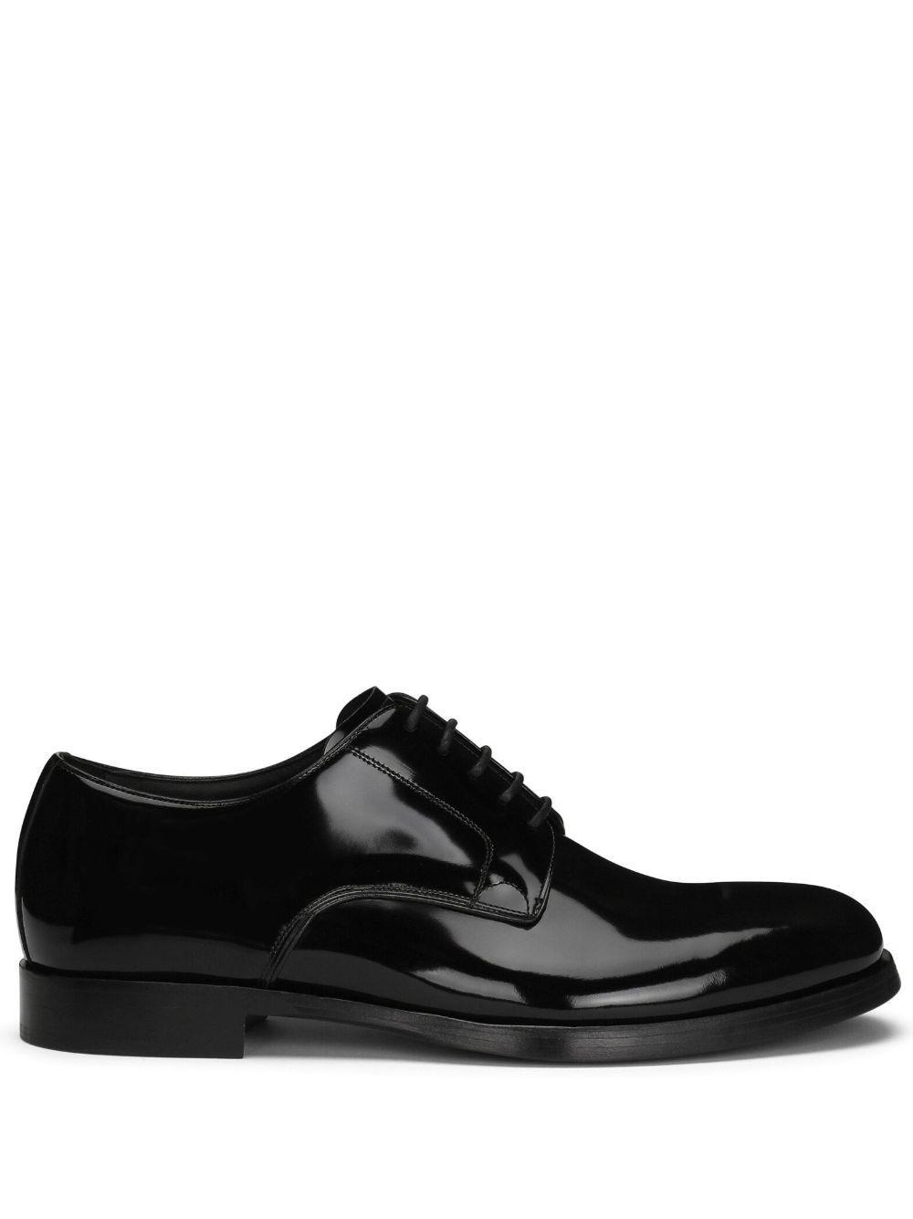 Black Leather Lace Up Shoes Product Image