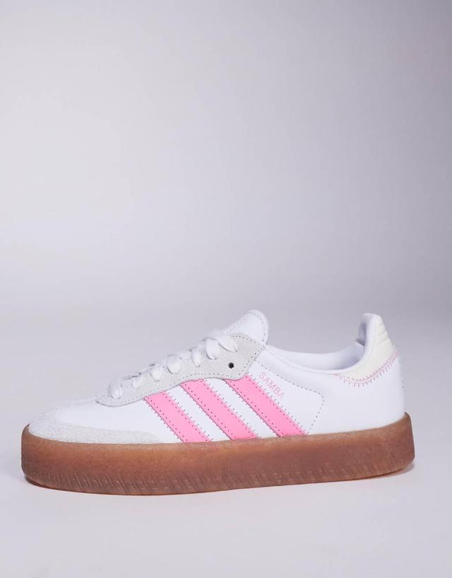 adidas Originals Sambae sneakers in white and pink Product Image