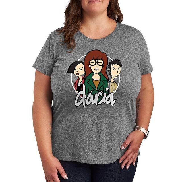 Plus Daria Daria Jane Trent Graphic Tee, Girls Grey Green Product Image