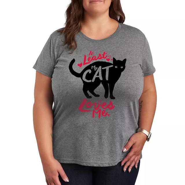 Plus At Least My Cat Loves Me Graphic Tee, Womens Product Image