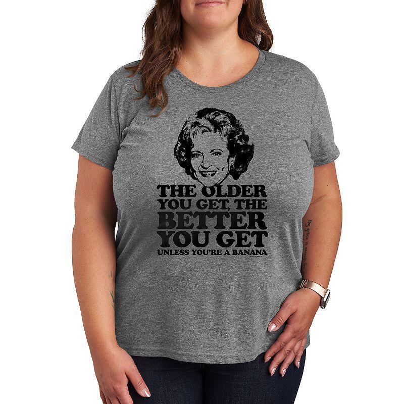 Womens Golden Girls Rose Older You Get Graphic Tee, Girls Grey Gray Product Image