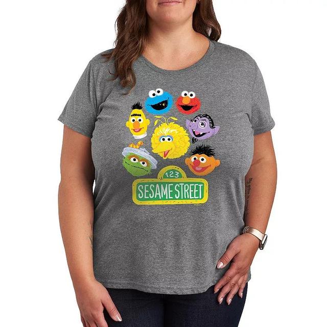 Plus Size Friends The Routine Poses Graphic Tee, Womens Grey Gray Product Image