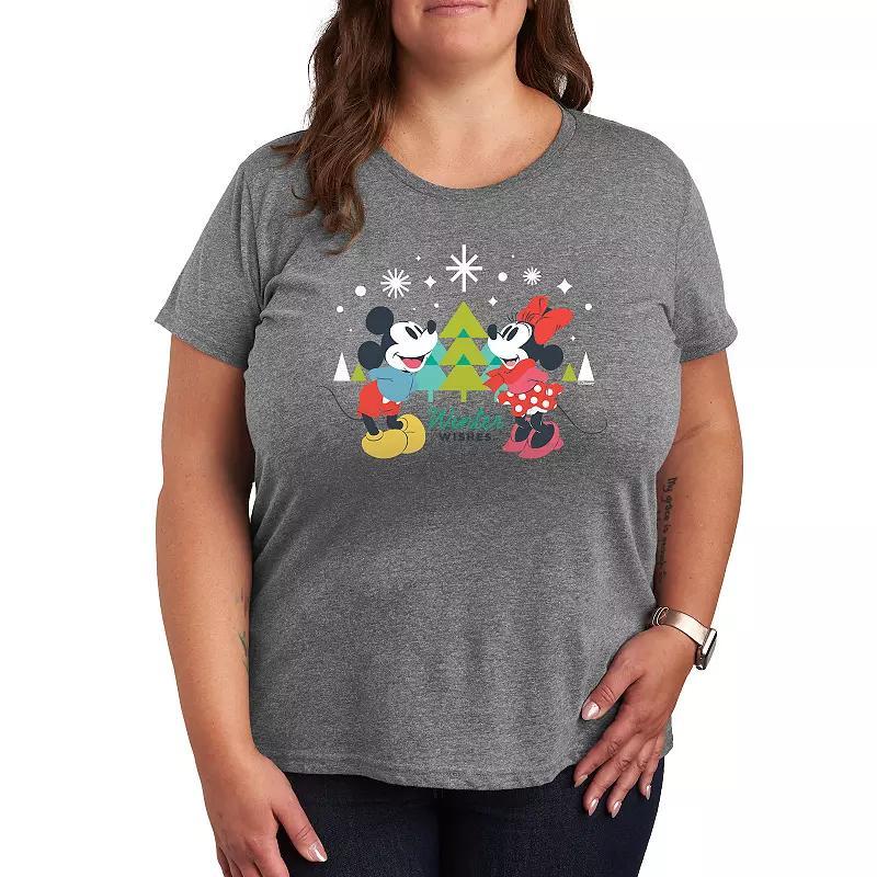 Plus Peanuts Snoopy And Lucy Logo Graphic Tee, Womens Grey Gray Product Image