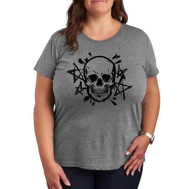 Missy Plus Size Skull & Stars Graphic Tee, Womens Product Image