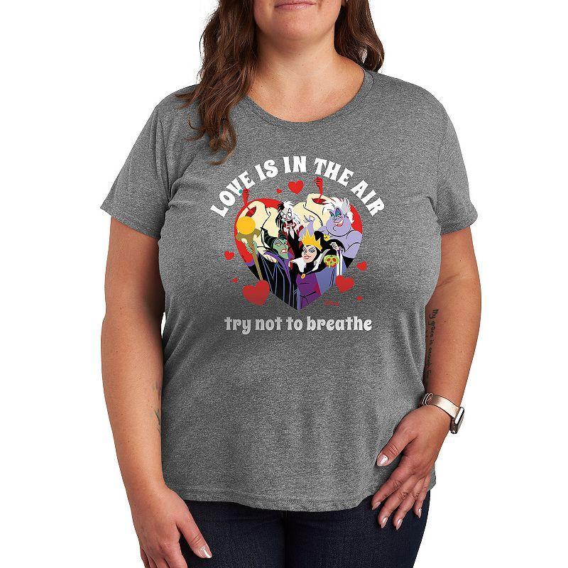 Disneys Villains Love In The Air Plus Graphic Tee, Womens Product Image