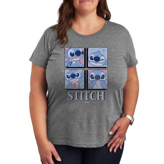 Disneys Lilo & Stitch Plus Grid Graphic Tee, Womens Product Image