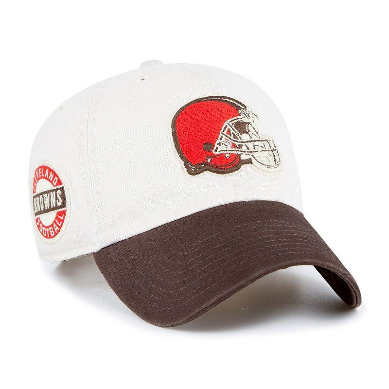 Mens 47 Cream/Brown Cleveland Browns Sidestep Clean Up Adjustable Hat, Beige Over Product Image