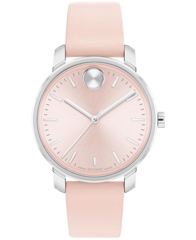 Movado Womens Bold Access Swiss Quartz Light Pink Leather Watch 34mm - Pink Product Image