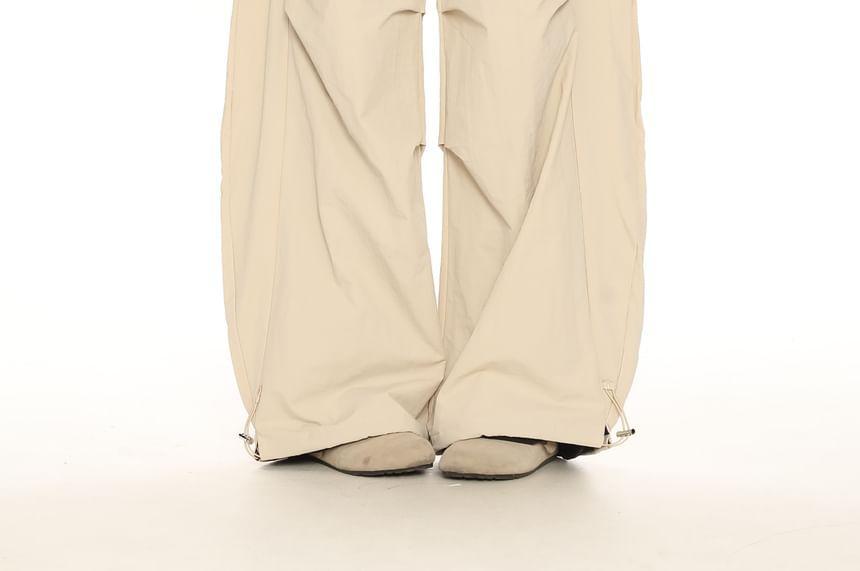 Mid Rise Lettering Wide Leg Pants Product Image