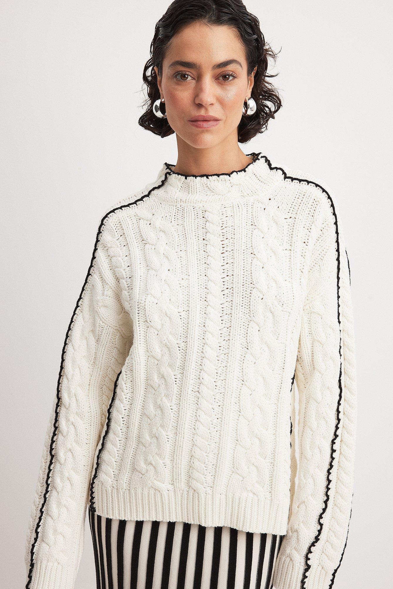 Contrast Seam Knitted Sweater Product Image