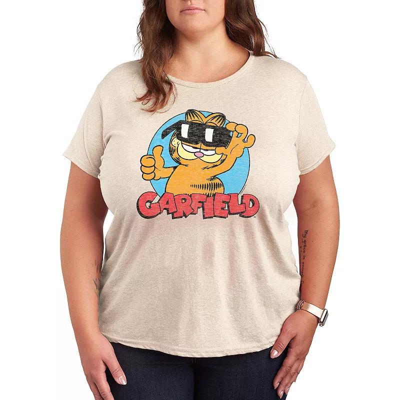 Plus Garfield Sunglasses Graphic Tee, Womens Product Image