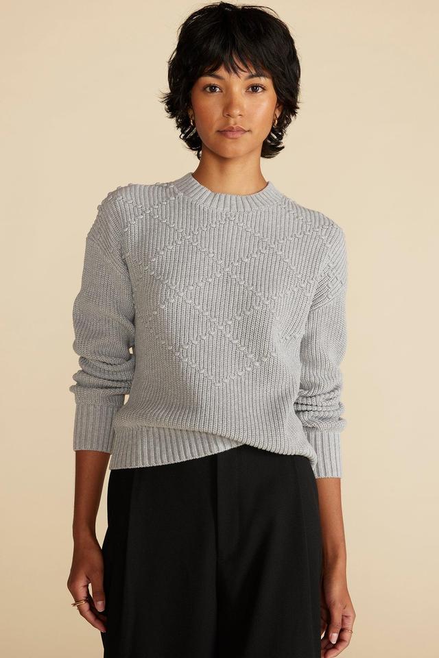 Madella Pom Pom Organic Cotton Sweater - Heather Grey Product Image