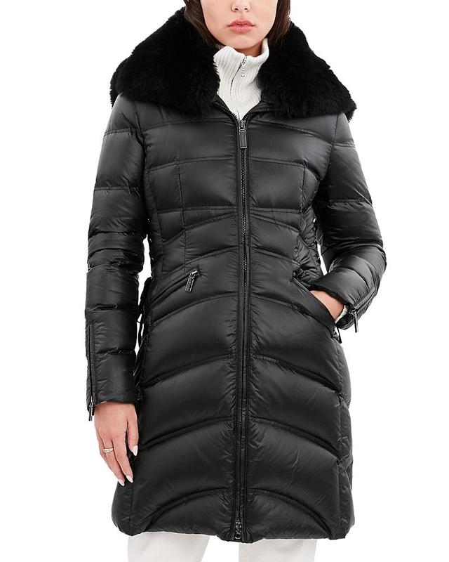 Womens Cloe Shearling-Trim Puffer Jacket Product Image