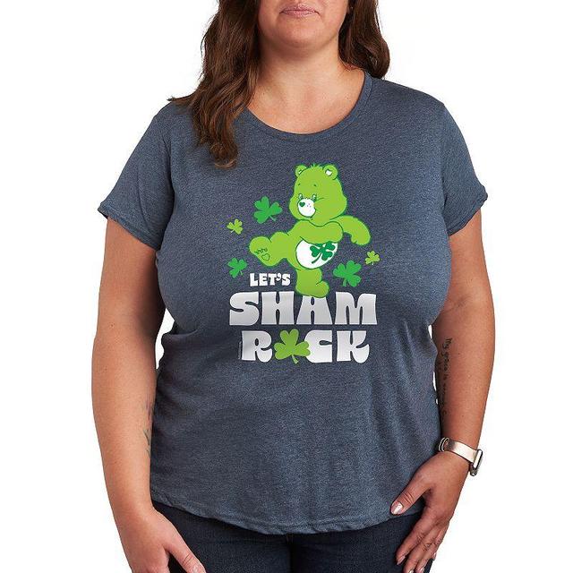 Plus Care Bears Lets Sham Rock Graphic Tee, Womens Black Product Image