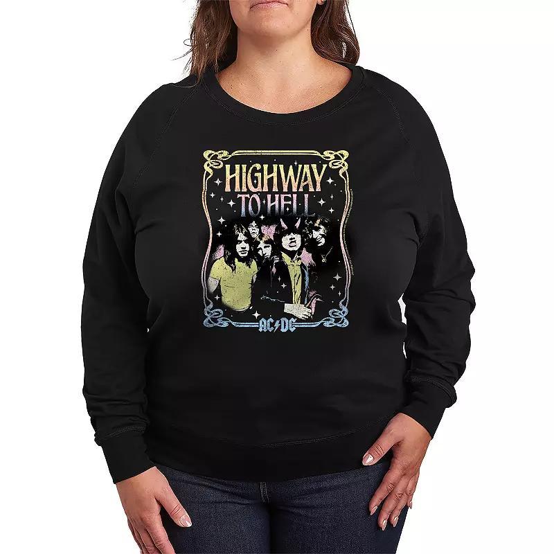 Plus Size ACDC Highway To Hell Lightweight French Terry Sweatshirt, Womens Product Image