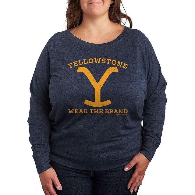 Plus Size Yellowstone Wear The Brand Lightweight French Terry Sweatshirt, Womens Grey Indigo Product Image