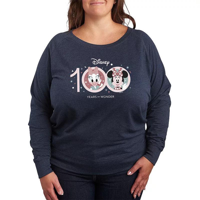 Disney 100 Minnie Mouse & Daisy Duck Plus Size Lightweight French Terry Sweatshirt, Womens Product Image