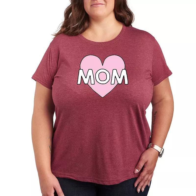 Plus Mom Heart Graphic Tee, Womens Product Image