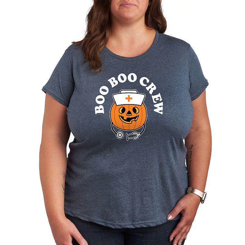 Plus Size Boo Boo Crew Graphic Tee, Womens Dark Grey Product Image