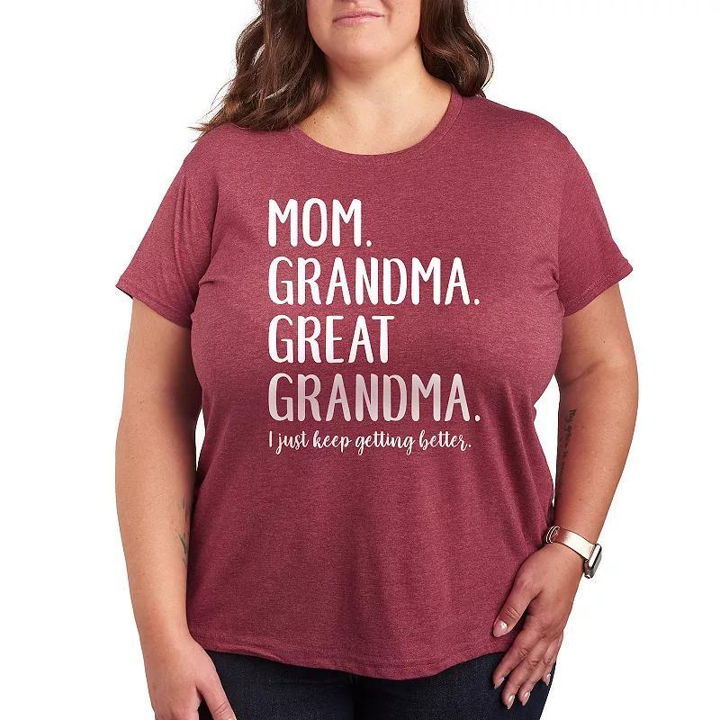 Plus Mom Grandma Great Grandma Graphic Tee, Womens Grey Juniper Product Image